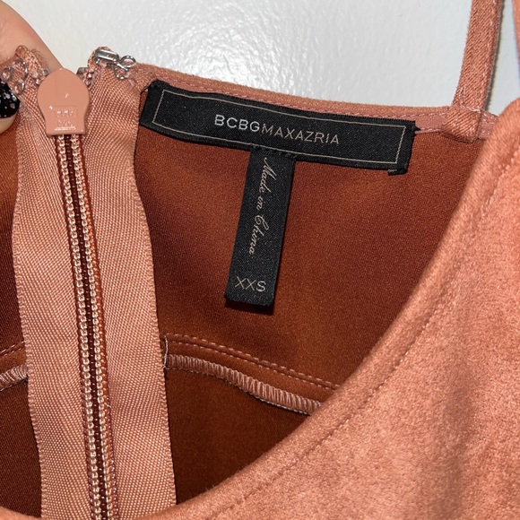 BCBGMAXAZRIA “Alese” Faux-Suede Rose Dress - Picture 3 of 5